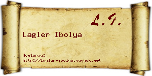 Lagler Ibolya névjegykártya